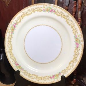 Noritake M Elvira Dinner Plate 10”D Japan Pink Yellow Orange Floral Border Ivory